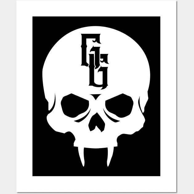 Gehenna Gaming Skull (White) Wall Art by highcouncil@gehennagaming.com